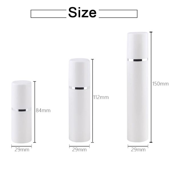 

15 30 50ml empty refillable white high-grade airless vacuum pump bottle plastic cream lotion container tube travel size eef3935