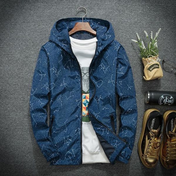

men's jackets spring autumn fashion hip hop jacket hooded casual male coat thin men outwear windbreaker printed, Black;brown