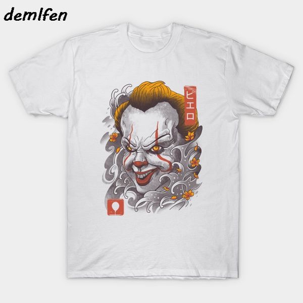 

funny anime oni clown mask t-shirt harajuku streetwear summer men short sleeve o-neck shirt cool tees sport hooded sweatshirt hoodie