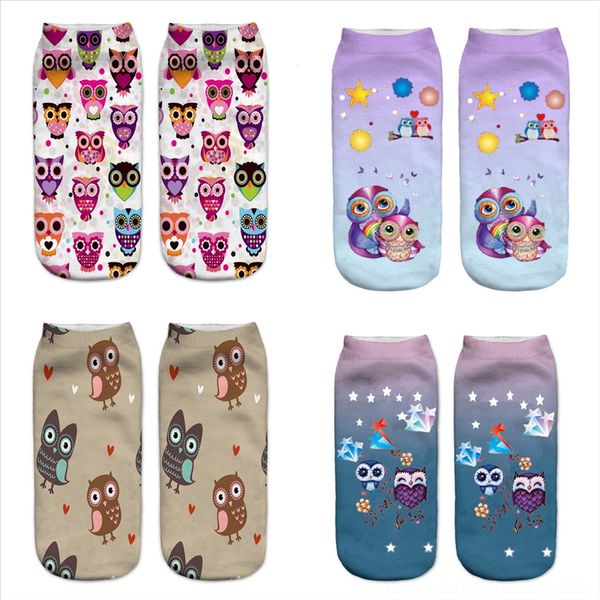 

q8ky5 skater sock pastel dress matching harajuku socks owl street fashion luxury dener woman sock animal print hop cococat hip boot unisex, Black