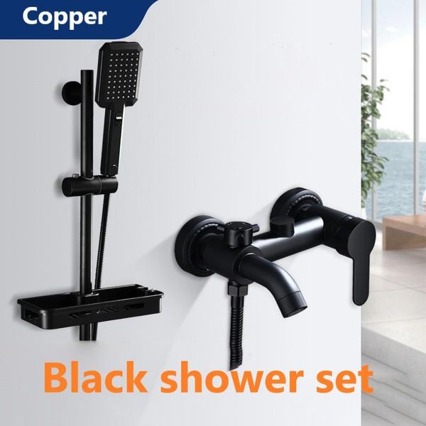 

bathroom shower sets black set head wall hanging fine copper