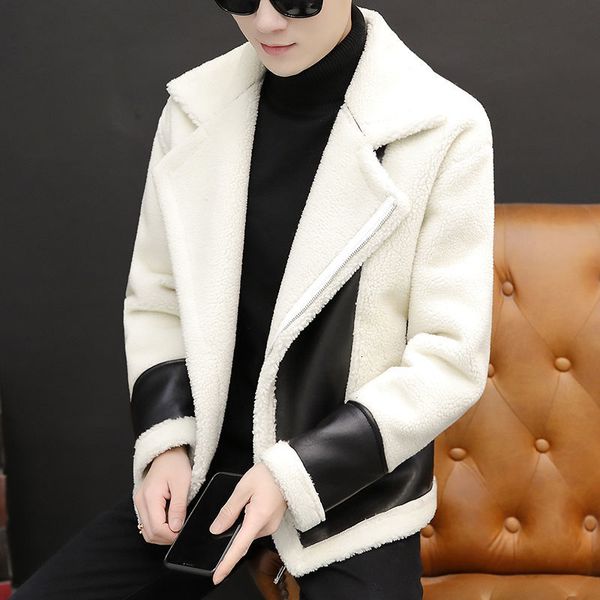 

2020 male coat, fur coat from the men's leather jacket. aq73, Black