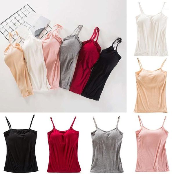 

women's padded bra adjustable strap cami vest casual crop vest1, Black;white