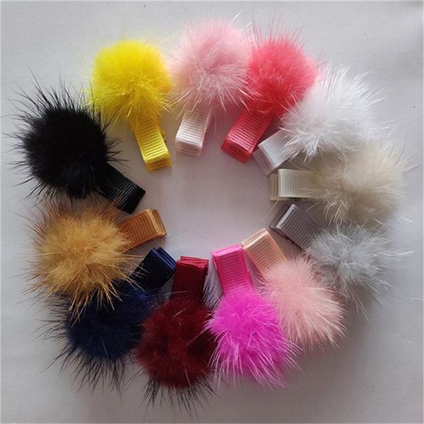 

untamed 12pcs lot mini solid fur pompom ball girls small lovely hairclip kids hairpins hair accessories pom hairball clips h sqcbin