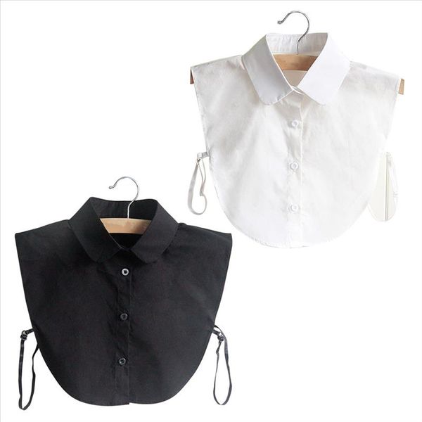 

womens clothing fashion doll collar vintage elegant womens fake half shirt detachable blouse black white colors xrq88