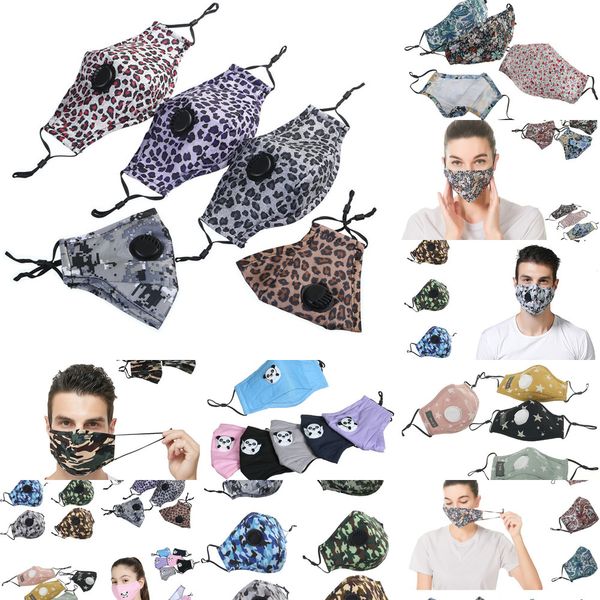 

mask man fashion kids mouth with breathing valve pm2.5 dustproof camouflage leopard print face masks 4 n1xq3