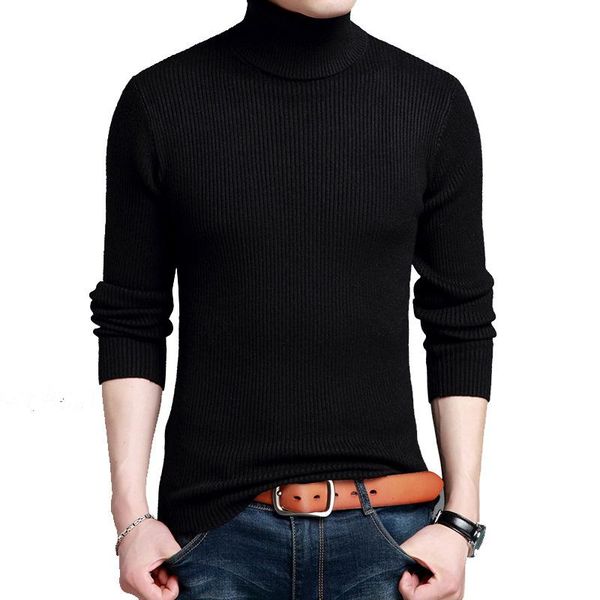 

men's sweaters autumn man turtleneck korean style slim fit knit male winter wool thicken casual black mens clothing ropa de hombre, White;black