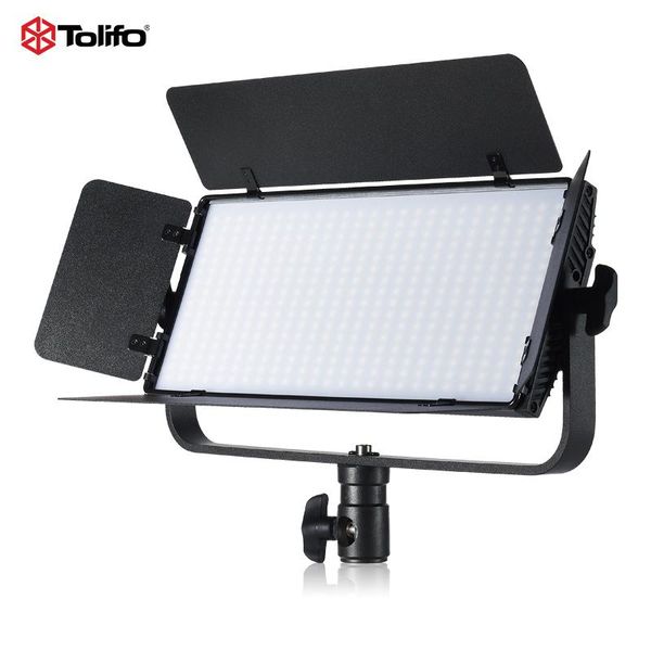 

tolifo gk-40b pro video studio light 400 led bi-color light panel 3200-5600k w/ u bracket barndoor lighting for video shooting