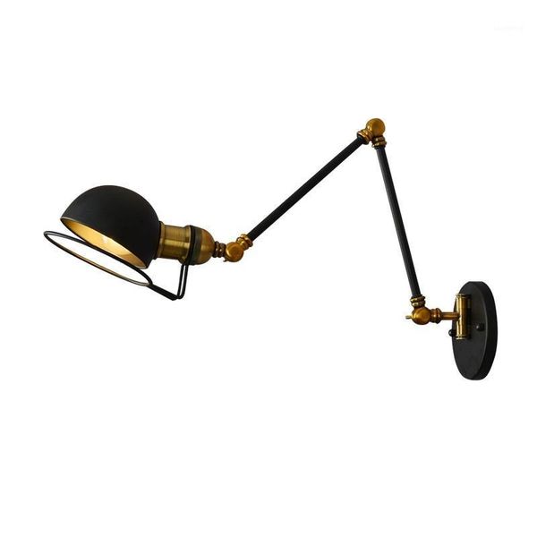 

american loft style industrial vintage wall lamp fold edison wall sconce adjustable led light fixtures indoor lighting1