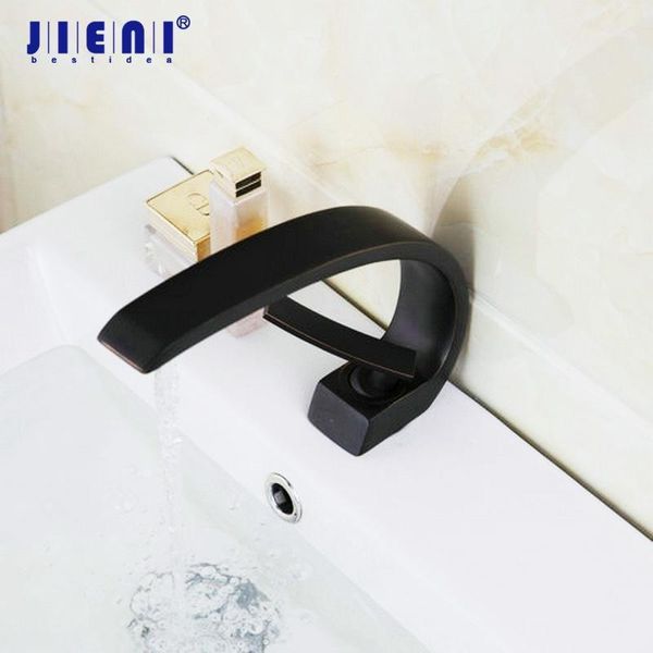 

bathroom sink faucets wash basin torneira waterfall oil rubbed black bronze deck mount 9910b single handle faucets,mixer tap1