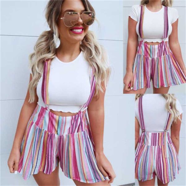 

new stylish women's shorts overalls pocket sling sleeveless high-waist suspender trousers casual playsuits s-xl, Black;white