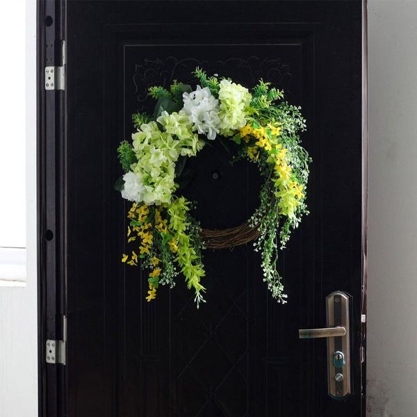 

decorative flowers & wreaths door hanging wreath rattan/bamboo/metal diy flower craft ring hoop natal easter wedding party decor