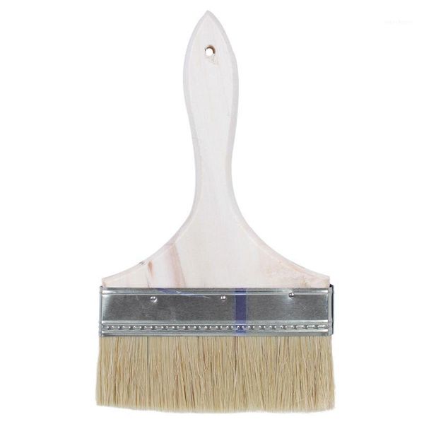 

6" wide bristle hair wooden handle paint brush wall painting tool1
