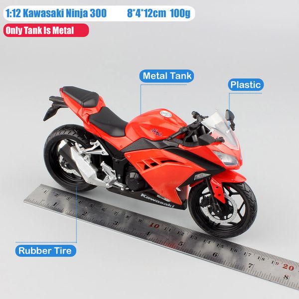 

automaxx small kawasaki ninja 300 ex300 zx3r 1:12 race motorcycle scale bike diecasts & vehicles model toy miniature kid