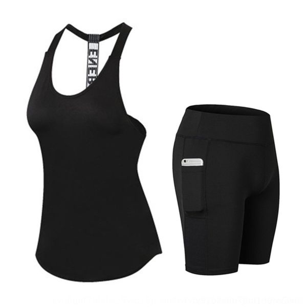 

hxnlo новых женщины жилет упражнения спортивных спортивного фитнес йог упражнение фитнес костюм рыхлого плотный жилет шорты два куска набора, Gray