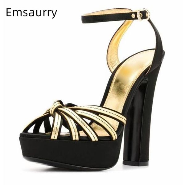 

narrow band bowknot platform sandals women chunky heel with pearl decor ankle strappy suede leather summer sandalias, Black