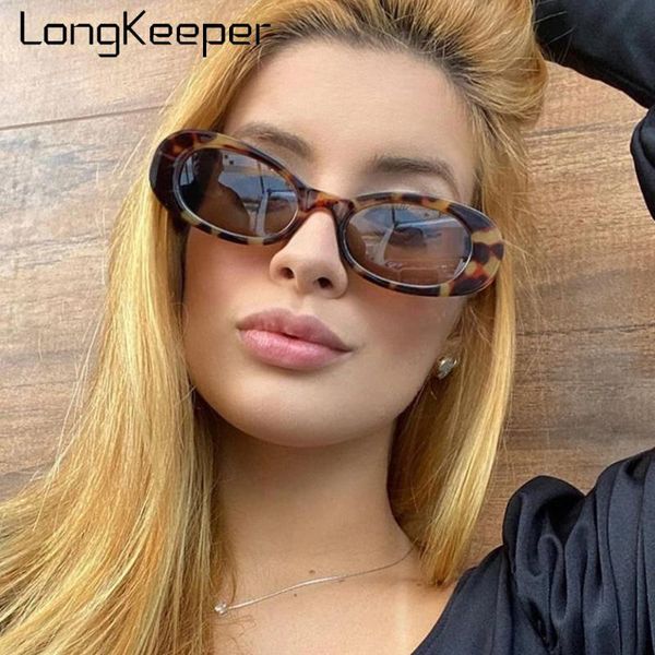 

sunglasses longkeeper 2021 vintage oval women men brand designer trending small frame sun glasses ladies hip-hop eyewear uv400, White;black