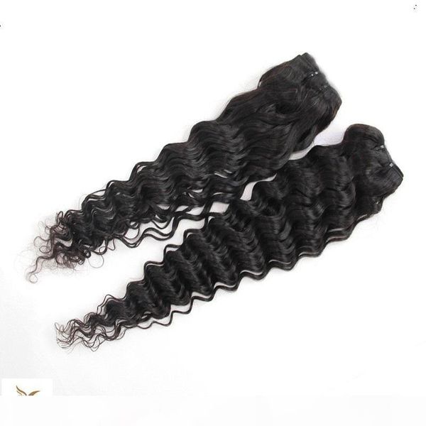 

malaysian deep wave hair bundles non remy hair weave bundles 1 piece 100g unprocessed double weft human hair weaving, Black