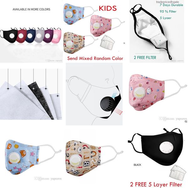 

kids mask women washable 6 color reusable men cloth cotton face masks replaceable fil 2ool mnc0