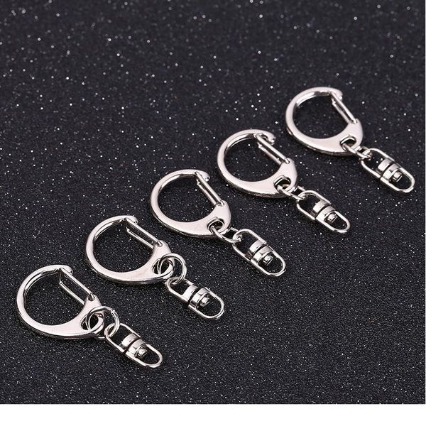 

10pcs/lot metal key chain diy bag key ring swivel lobster clasp clips key holder hooks diy keyfob diy keychain acc jllqjs, Silver