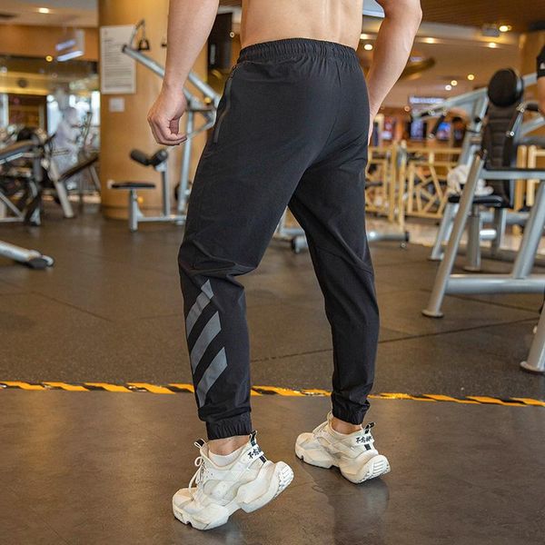 

autumn winter quick dry men running pants soccer basketball bodybuilding training trousers jogging fitness gym loose sport pants, Black;blue