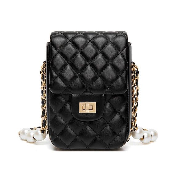 

2020new luxury handbags pearl rhombus chain bag fashion ladies one-shoulder diagonal bag women's leather wallet