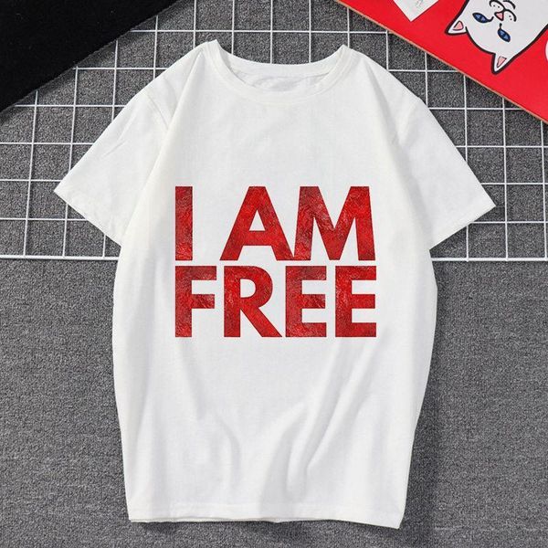 

i am cool t-shirt font printing female t-shirt harajuku cartoon street personality i am female graphic t-shirt, White