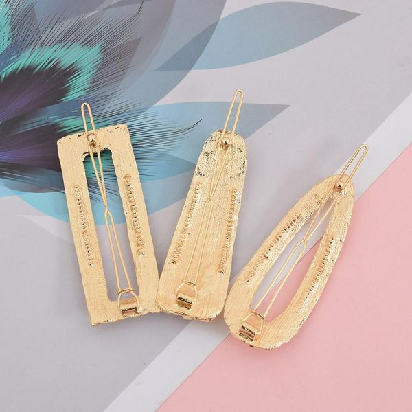 

клип мода женщины водослива волос rhinestone золото металл шпилька геометрическая barrettes для укладки волос инструмент головной убор аксес