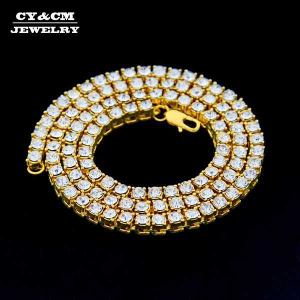 

мужчины hip hop bling iced out теннис choker long chain 1 row 5мм rhinestone ожерелье роскошные ожерелья ювелирных изделий серебро золото цв, Silver