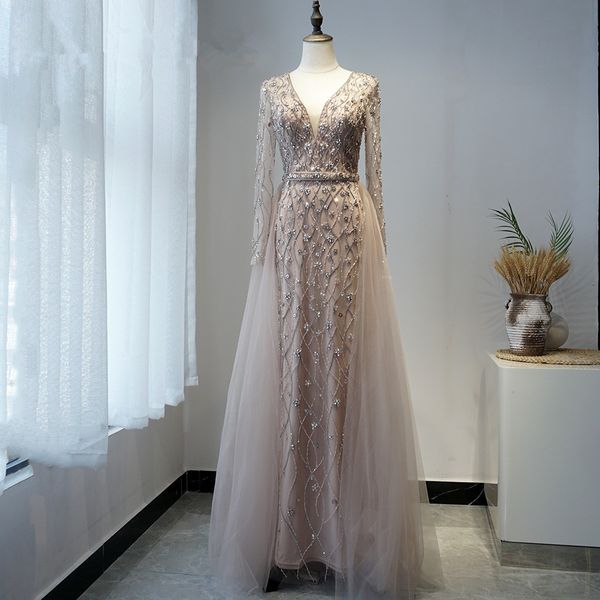 

100% real image luxury crystal mermaid evening dresses long sleeves marriage party major beaded formal prom gowns robe de mariÃ©e in stock, Black;red