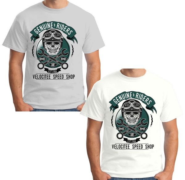 

sport summer 2019 short sleeve plus size mens premium t-shirt genuine riders biker skull racer mechanic v124 tee shirt