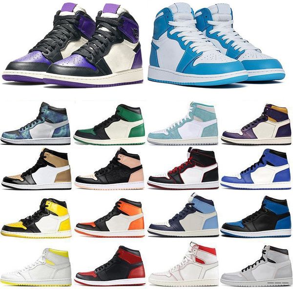 

2020 new jumpman 1 men women basketballs shoes 1s smoke grey high og bio hack bloodline satin-snake chicago trainers sneakers with box fg6p, Black