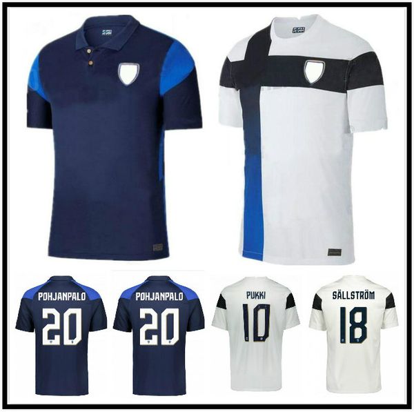 

20 21 finland soccer jersey 2020 2021 pukki skrabb raitala football shirt mens finland home short sleeve football uniform, Black
