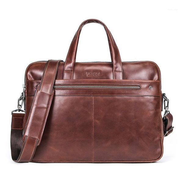 

brand designer business men briefcase 100% genuine leather lapbags for 14 inch vintage shoulder bag men handbags1
