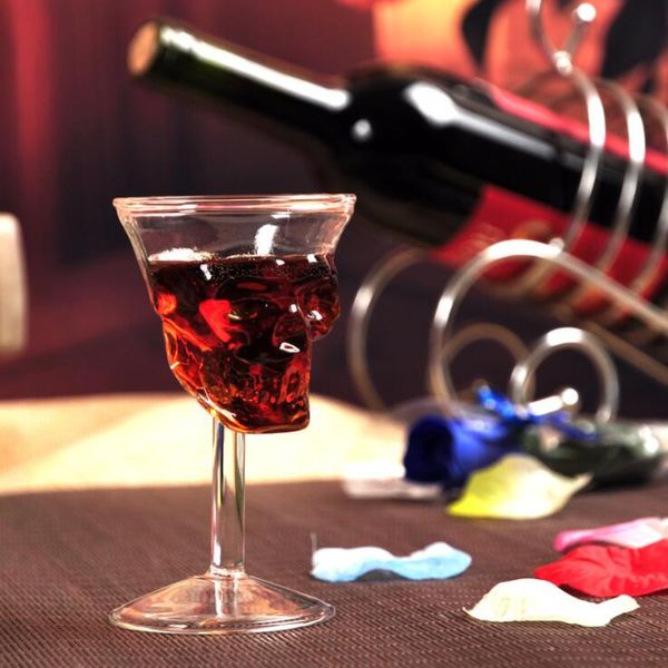 Bicchiere di vetro con teschio Bicchieri di vino da bere trasparenti Nuovo arrivo Tazza resistente alle alte temperature Casa Night Club Decorare Tazze Tazze 75ML LXL538