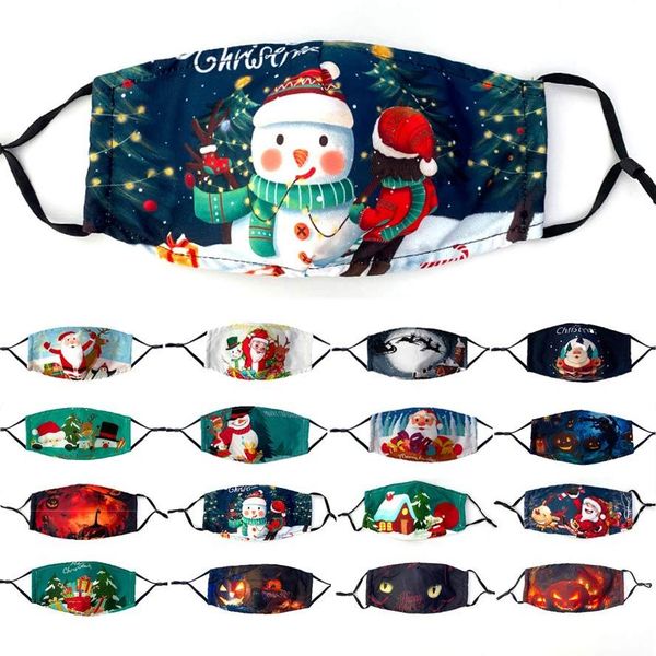 

merry christmas face mask santa claus gift snowman mask dust-proof cotton happy halloween facemask pm2.5 anti-haze mouth masks