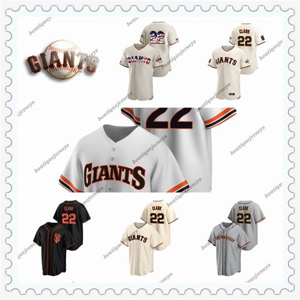 

custom men women kids san francisco giants 22 will clark home gray black baseball jerseys