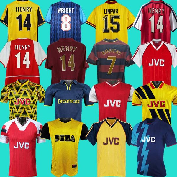 

1986 02 05 henry bergkamp v. persie 1995 retro 90 92 94 97 vieira merson adams home away 3rd football shirt soccer jerseys short uniforms, Black;yellow