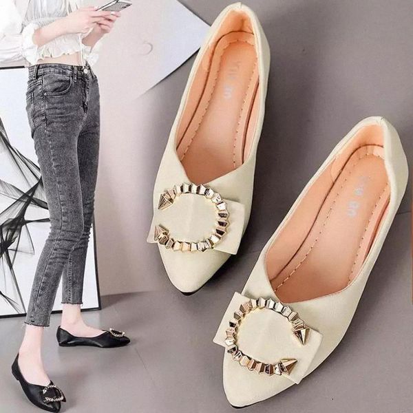

fashion women shoes large size woman flats spring autumn loafers slip on lady shallow single shoes pointed toe zapatos mujer new #2z6e