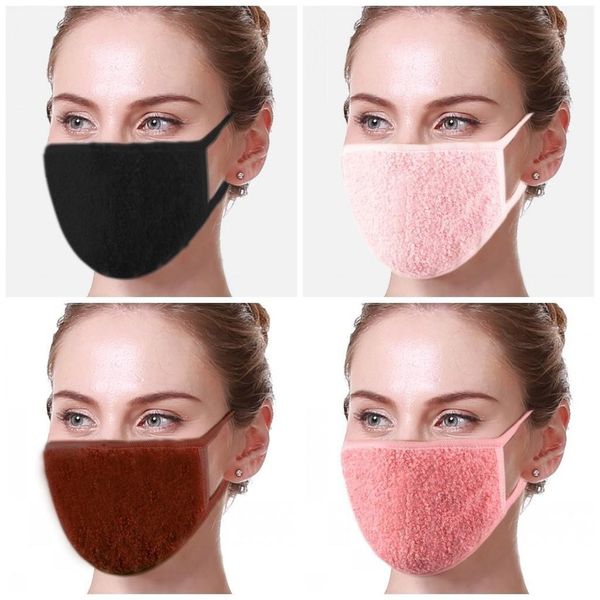 

2020 women designer masks cotton flannel mask winter warm biker cyling motor driver ski mask earmuffs reusable washable fy9224, Black