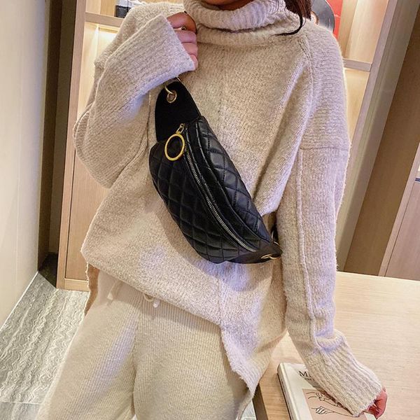 

new fashion handbags multi-function women casual waist pack leather shoulder messenger bags solid color chest purse