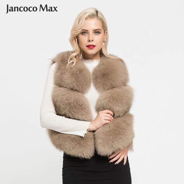

new arrivals women's real fox fur vest fashion lady natural fur waistcoat luxury gilets s1673 201103, Black