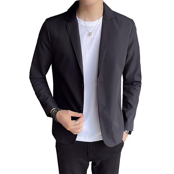 

pure color men fall new slim suit blazer jacket khaki black outerwear large size jaqueta fashion casual male overcoat 5xl, Black;brown
