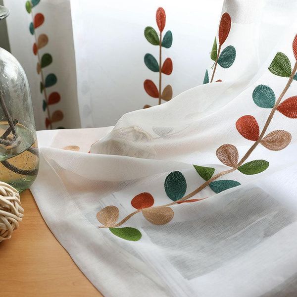

window tulle rural color embroidery window tulle for living room and for bedroom study curtain1