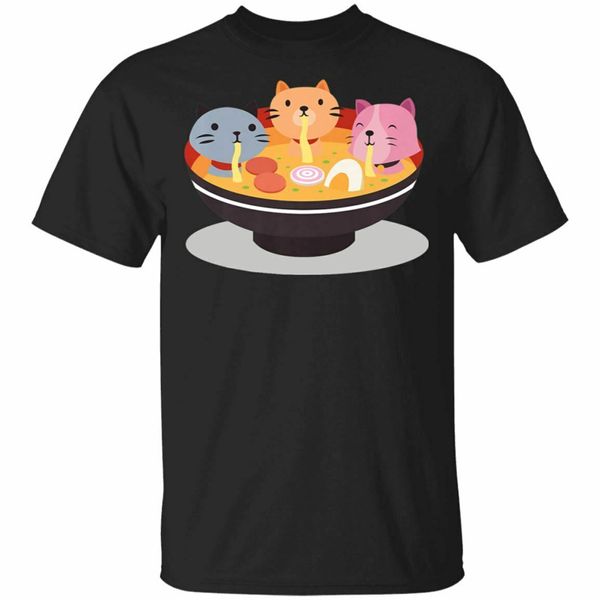 

cute anime cats eating ramen japanese kawaii style black, navy t-shirt s-3xl new fashion tee shirt sport hooded sweatshirt hoodie