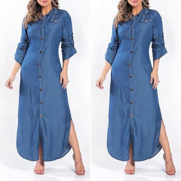 

elegant office ladies dress 2021 vonda women'long sleeve asymmetric sundress casual long shirts dress plus size robe femme, Black;gray