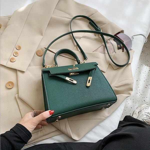 

wholesale women handbag elegant atmosphere litchi pattern portable shoulder bag new green fashion shoulder bag joker leather messenger bag