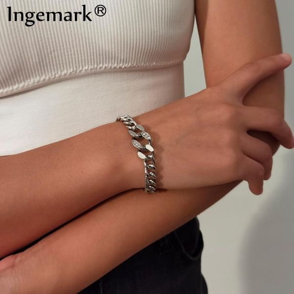 

metal cuban chain bracelets bangles for women silver color crystal bracelet wrist fashion hand jewelry gifts, Black
