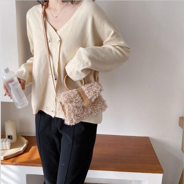

french niche bag women's bag 2020 autumn and winter new tide lambskin messenger korean version of the wild small square