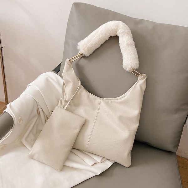 

autumn and winter ladies bag 2020 new fashion atmosphere plush handbag texture joker tote bag